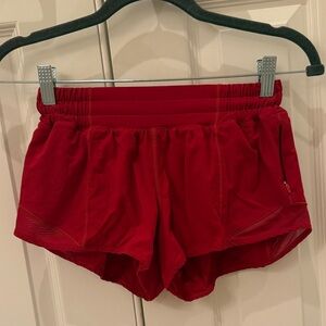 Lululemon Hotty Hot red 2.5 shorts